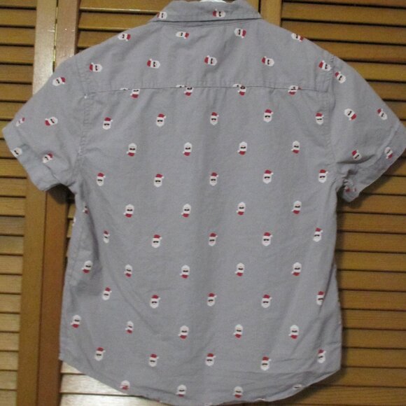 Free Planet boys Christmas button down shirt, Santa wearing sunglasses size 8 - Picture 7 of 7
